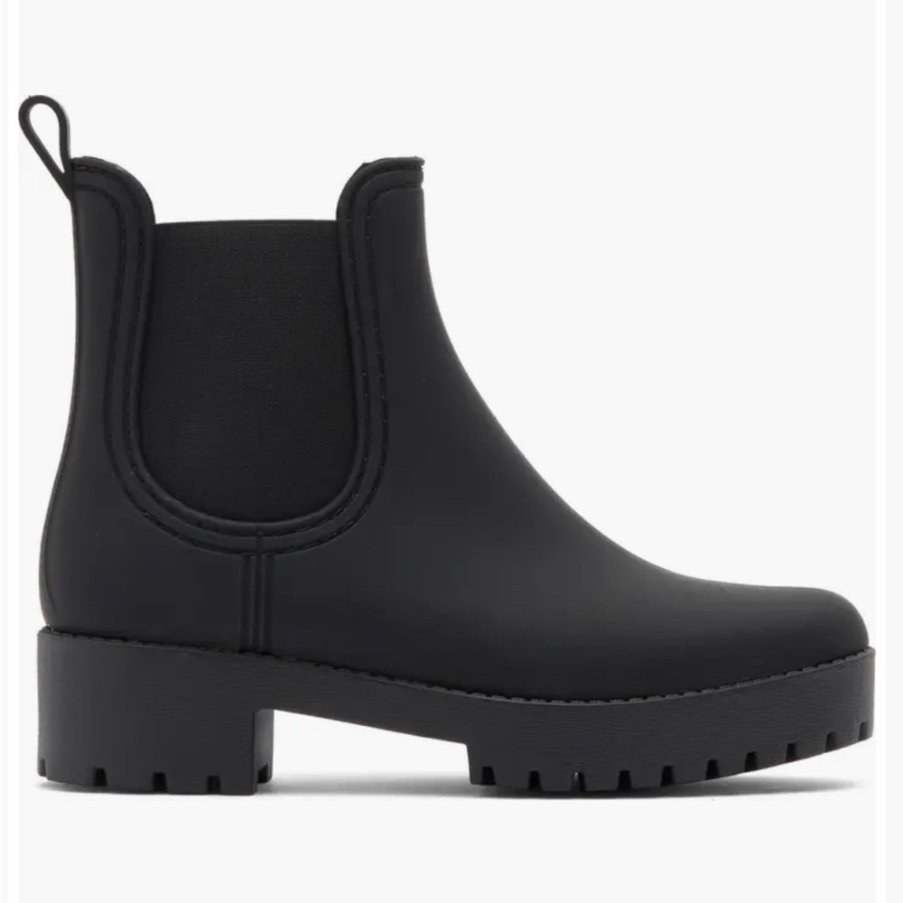 Jeffrey Campbell Black Matte Waterproof Chelsea Rain Boots EU 38 / US 7.5